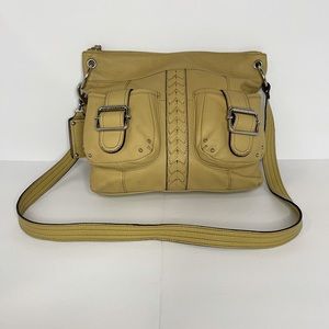 TIGNANELLO YELLOW LEATHER SATCHEL BAG